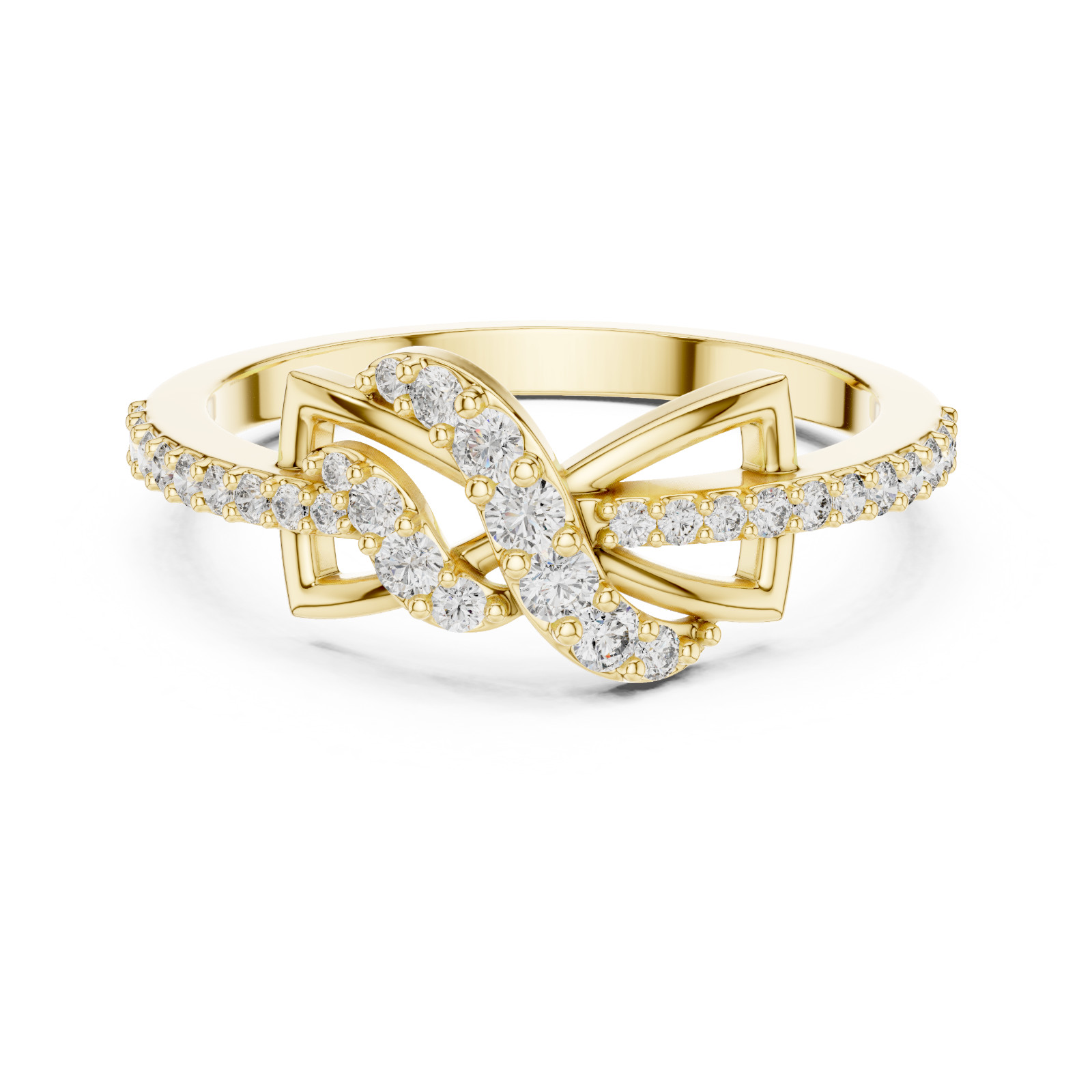 Natural Certified Diamond Prong Set Half Eternity Split Shank Ring 14k Gold Over