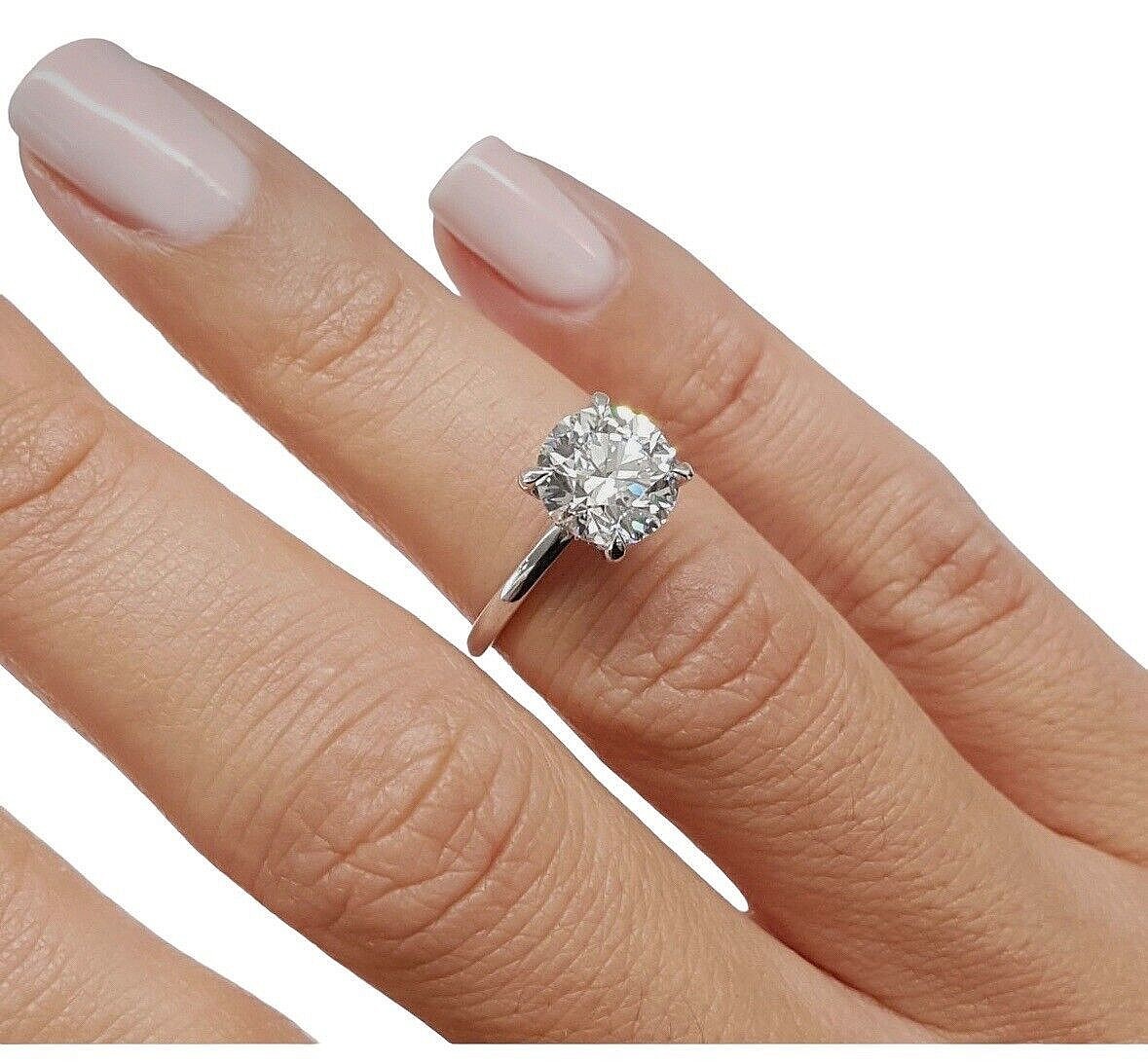 2ct round cut real moissanite ring 14k white gold plated