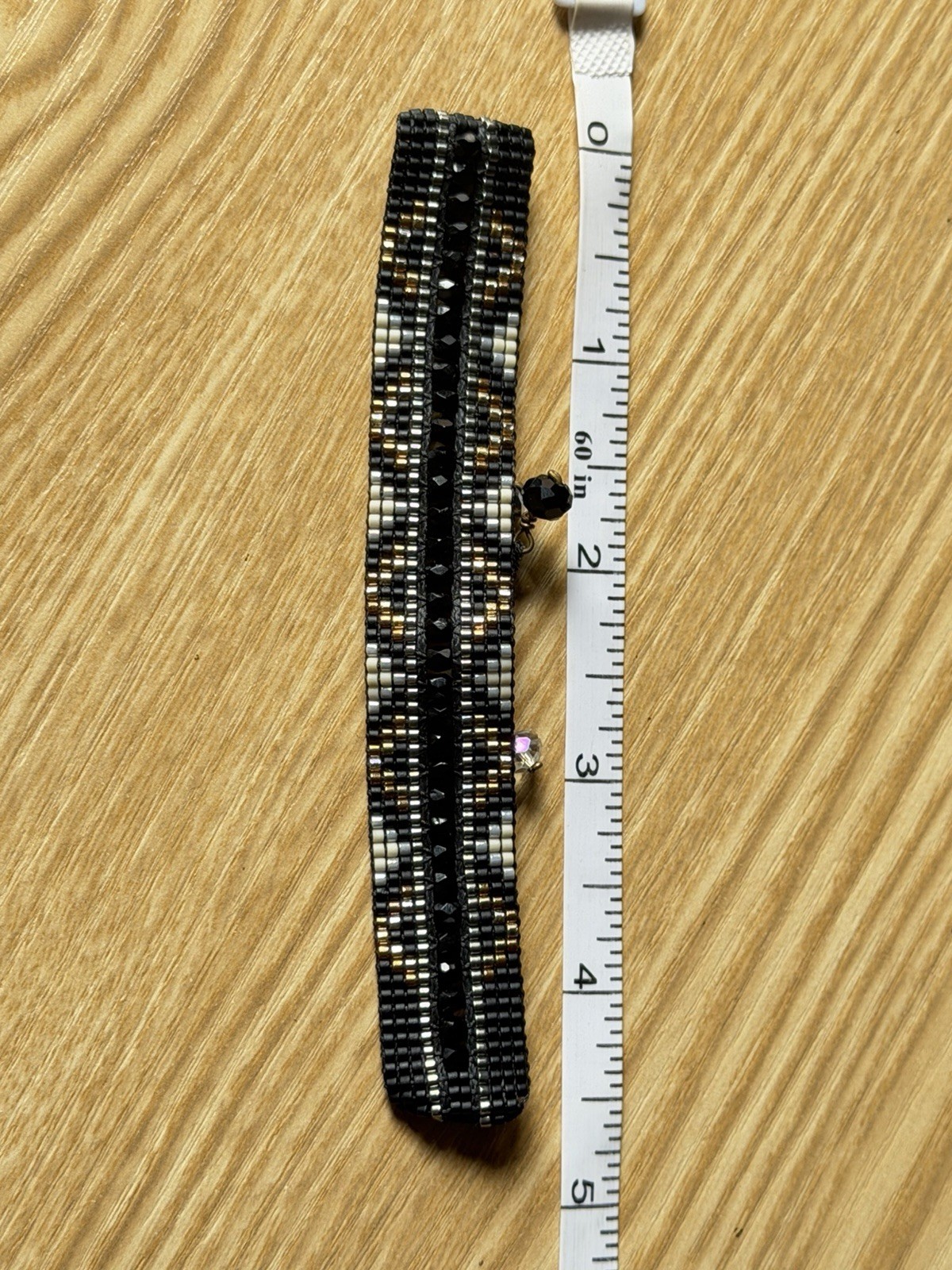 Mishky Adjustable Beaded Wrap Bracelet Braided Cord Bolo Black/Gold/Silver