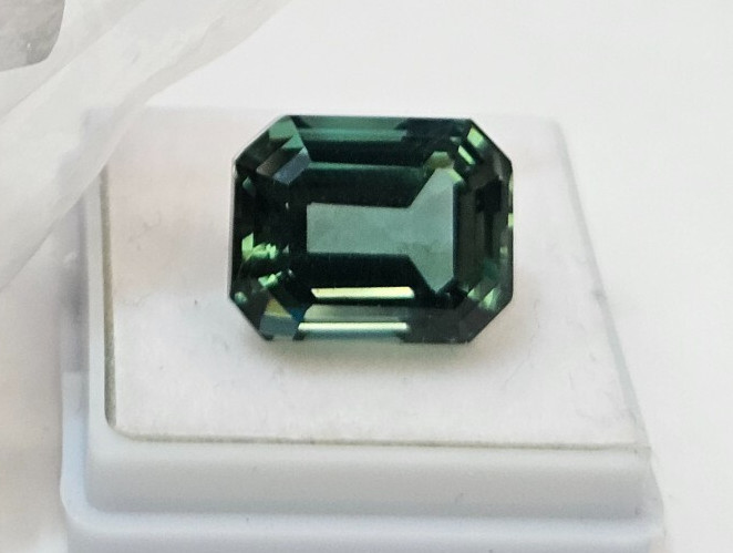 Teal Blue Tourmaline Emerald Cut 10+ Ct Natural Gemstone For Making Jewellery