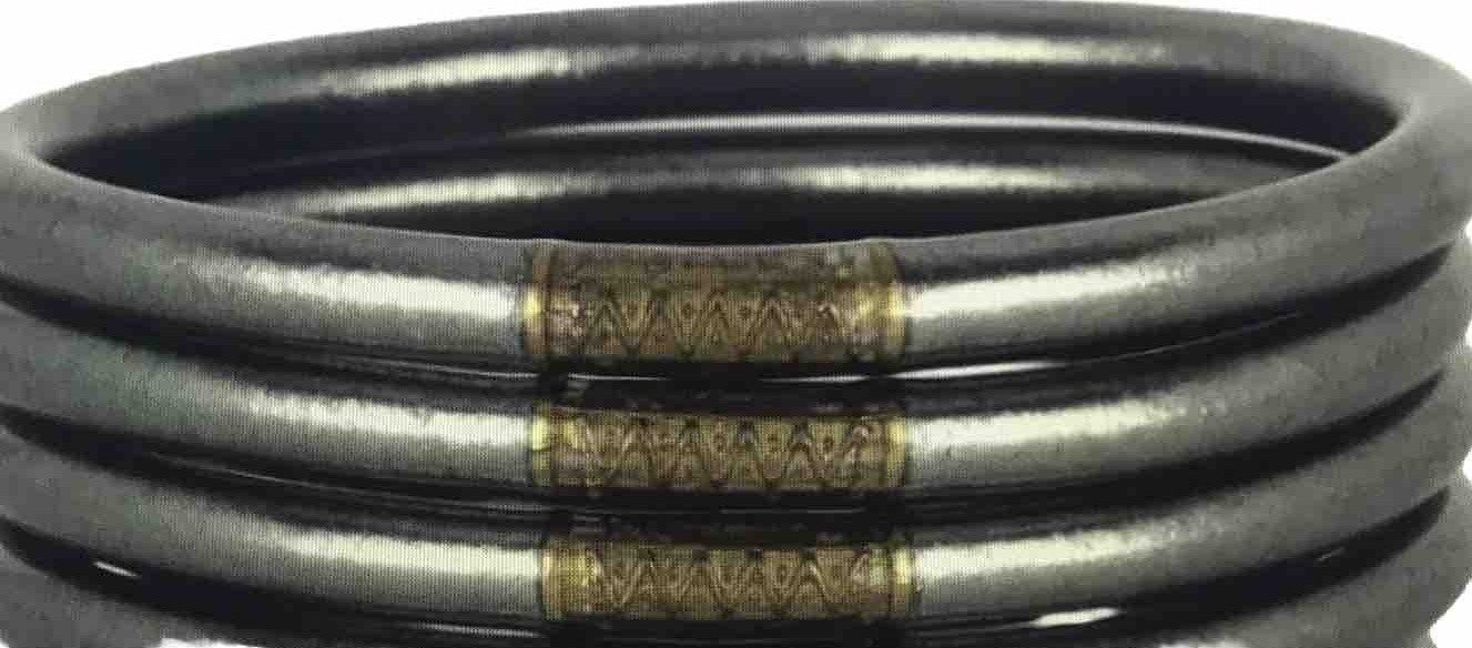 3 – BudhaGirl bangles All Weather Graphite Pause Breathe Large NWT Waterproof