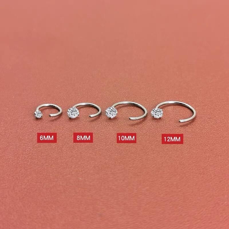 Womens 925 Sterling Silver CZ Small Huggie Hoop Earrings Trendy Stud Earrings