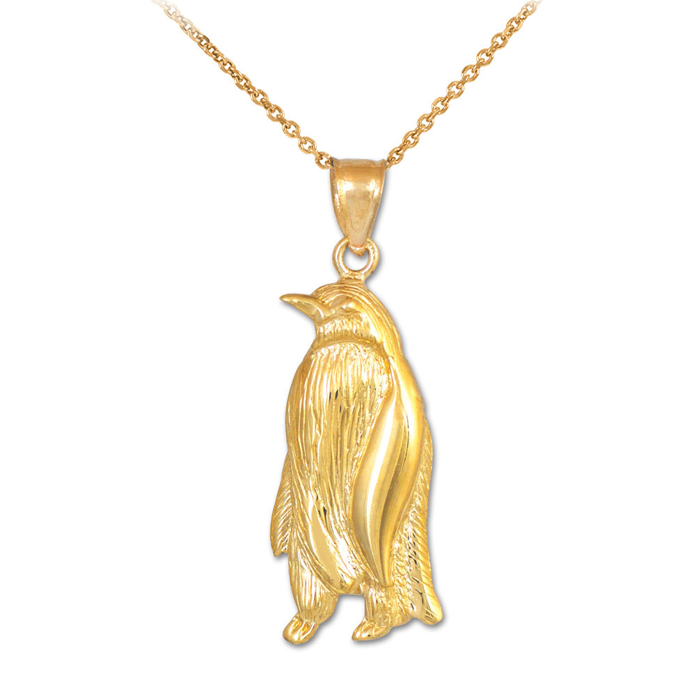 Gold Penguin Pendant Necklace (Available in Yellow/Rose/White Gold)