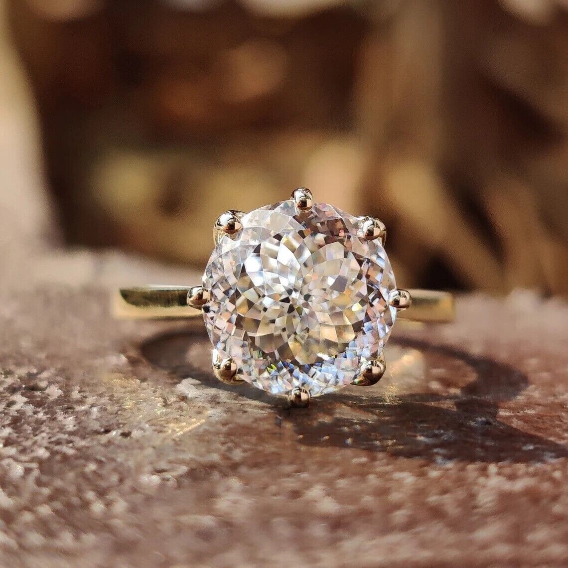 3.50 Ct Portuguese Cut Lab Created White Diamond Ring -925 Sterling Silver
