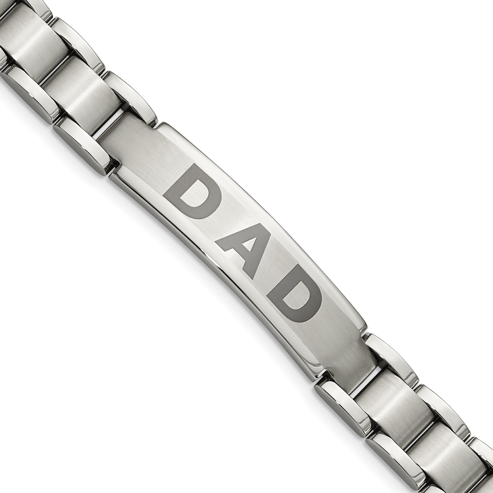 Chisel Stainless Steel Brushed and Polished Lasered DAD 8.75 inch Bracelet SRB92