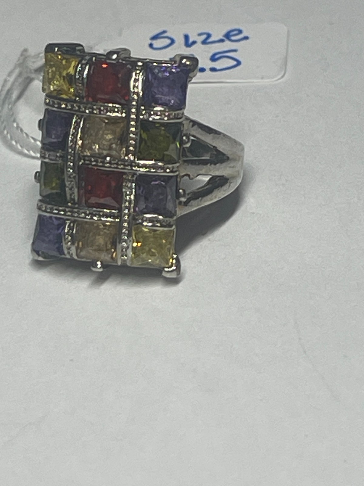 Gianna-style geometric cocktail ring sz 7.5