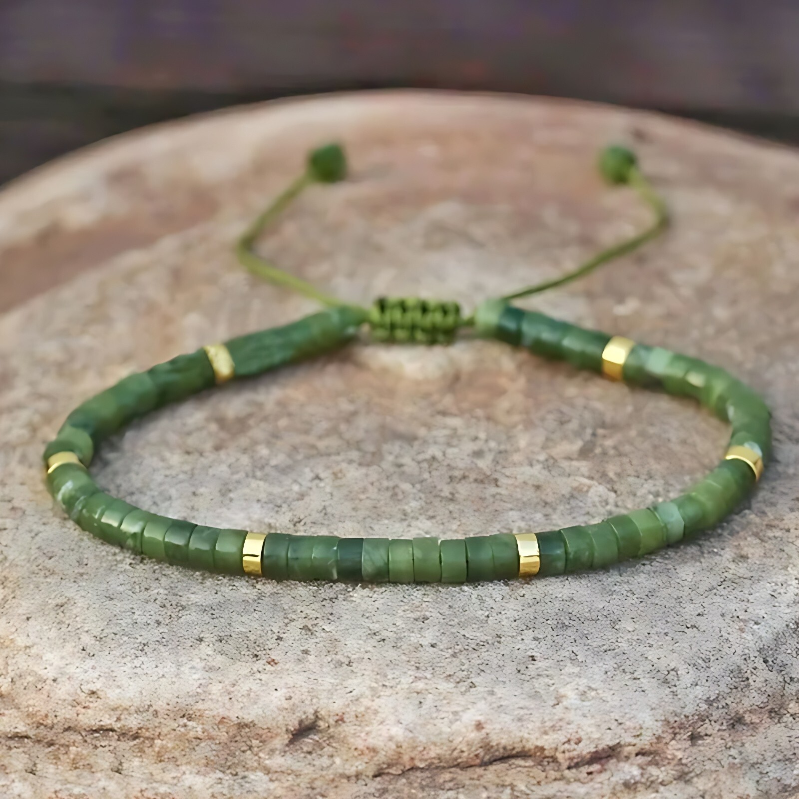 Green Nephrite Jade 4mm Bead Healing Protection Lucky Crystal Women Men Bracelet