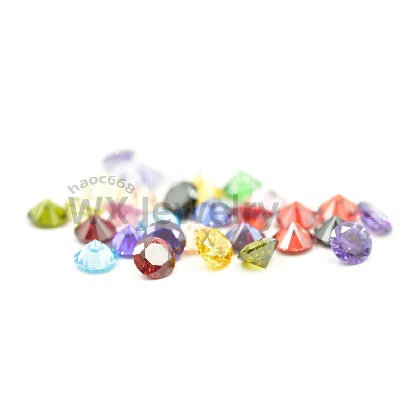 1.0~10mm 100pcs Round Colors Loose Cubic Zirconia AAAAA CZ stone Gemstone Jewelr