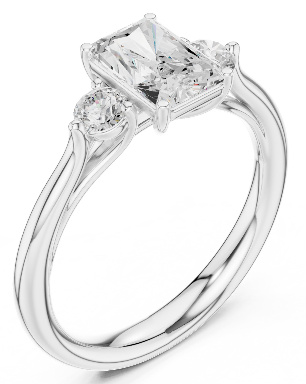 Radiant Certified 1.2 Ct Lab Grown Diamond Wedding Proposal Ring 14K Gold Over