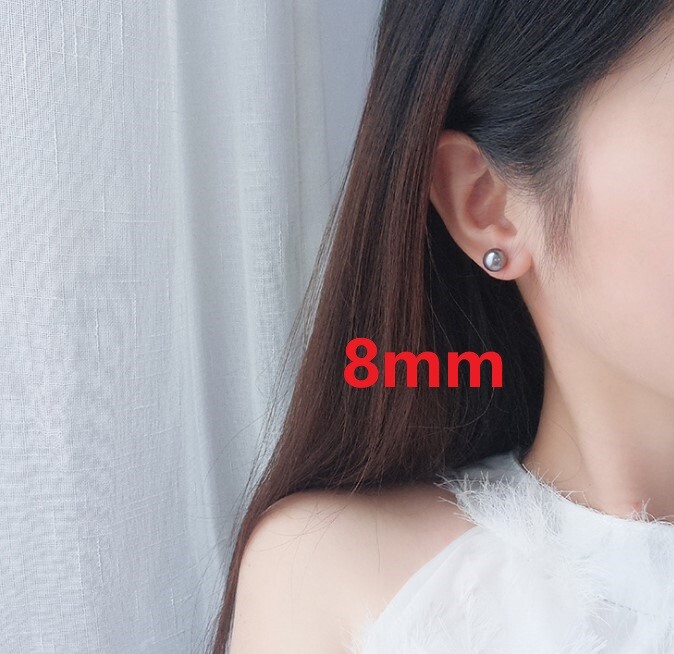 6/8/10/12mm Natural MOP Gray Sea Shell Pearl Stud Earrings 925 Sterling Silver