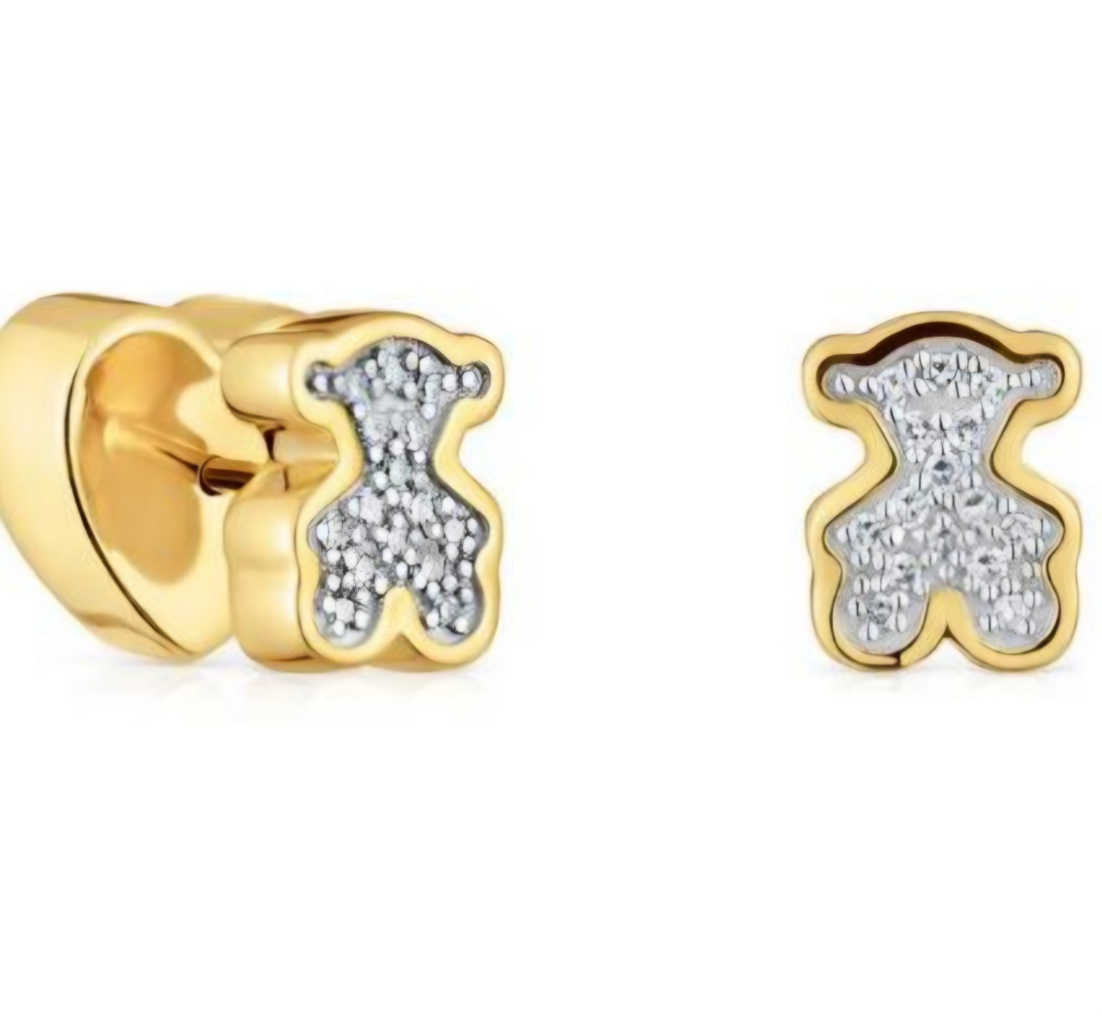 🧡💛💫Last One EARRINGS STUDS TOUS S925 VERMEIL RINESTONE BEAR