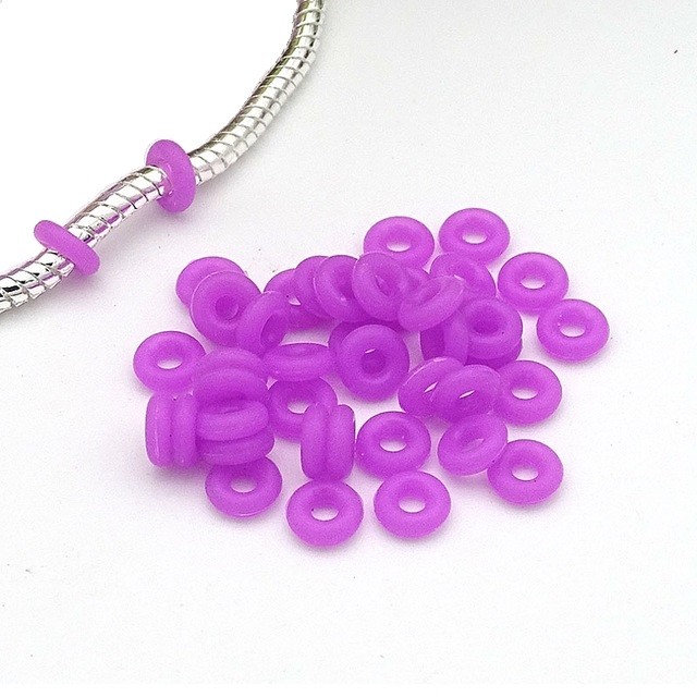Mix Color Rubber O-Ring Clip Charms Safety Stopper Beads Fit Charm Bracelets K42