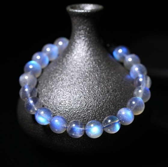 Genuine Moonstone 6MM Round Beads Healing Reiki Balance Women Men Bracelet Gifts