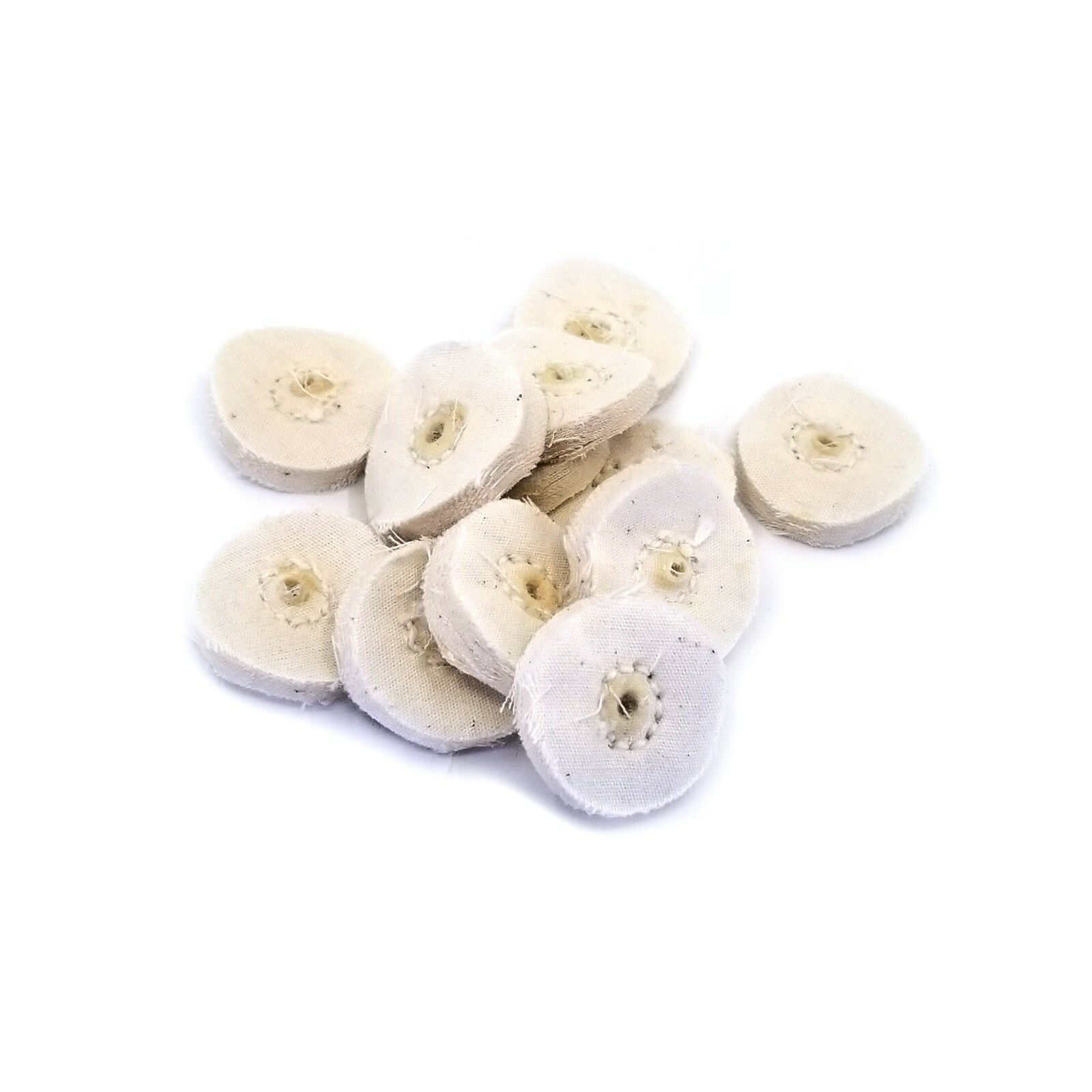 Mini Cotton Muslin Polishing Buff 7/8″ x 17 ply Jewelry Buffing Wheel – 12pcs