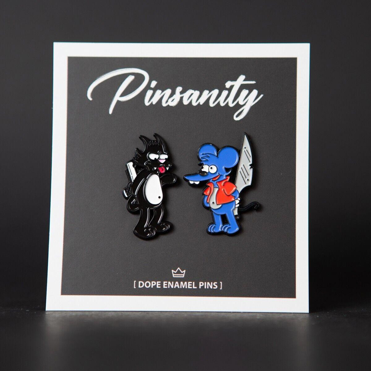 Itchy and Scratchy Show Enamel Pin Set – Fast Shipping from USA – The Simpsons