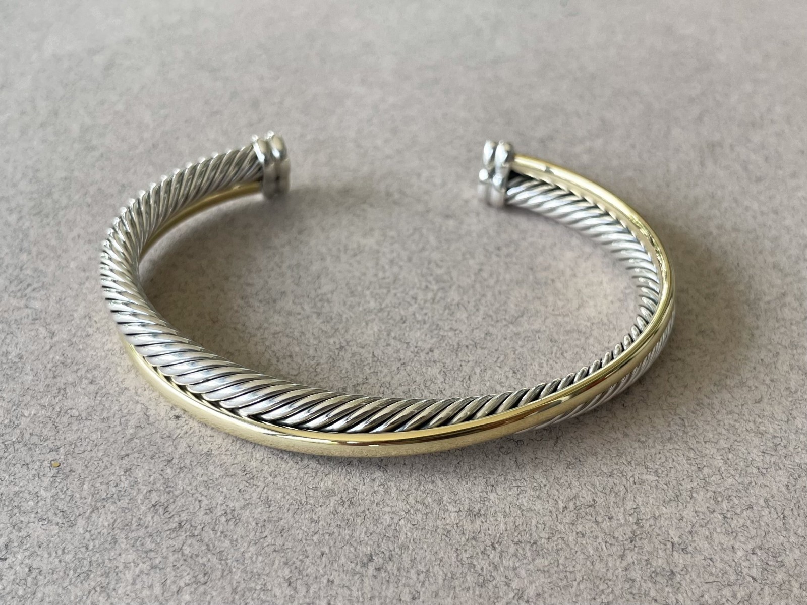 David Yurman Sterling and 18k Crossover Cuff Bracelet