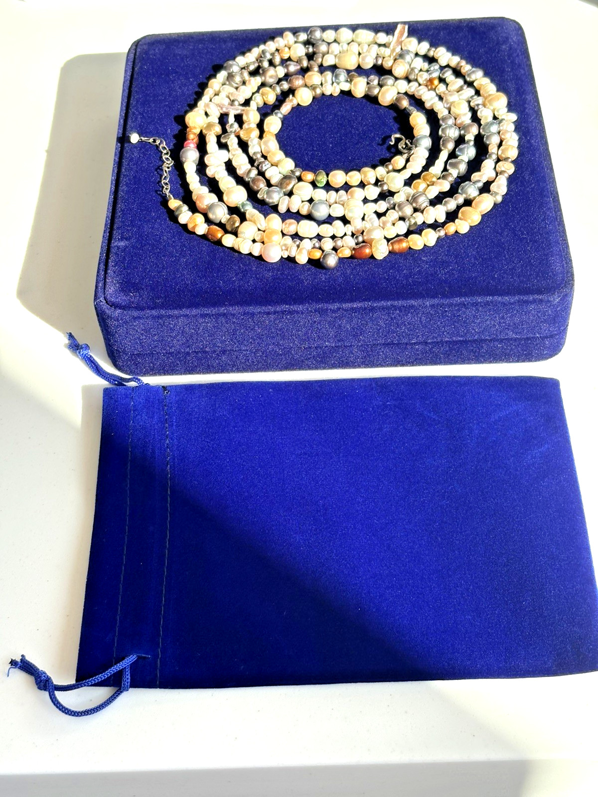 Multicolor Freshwater Pearl 69″ Long Necklace Iridescent Variation