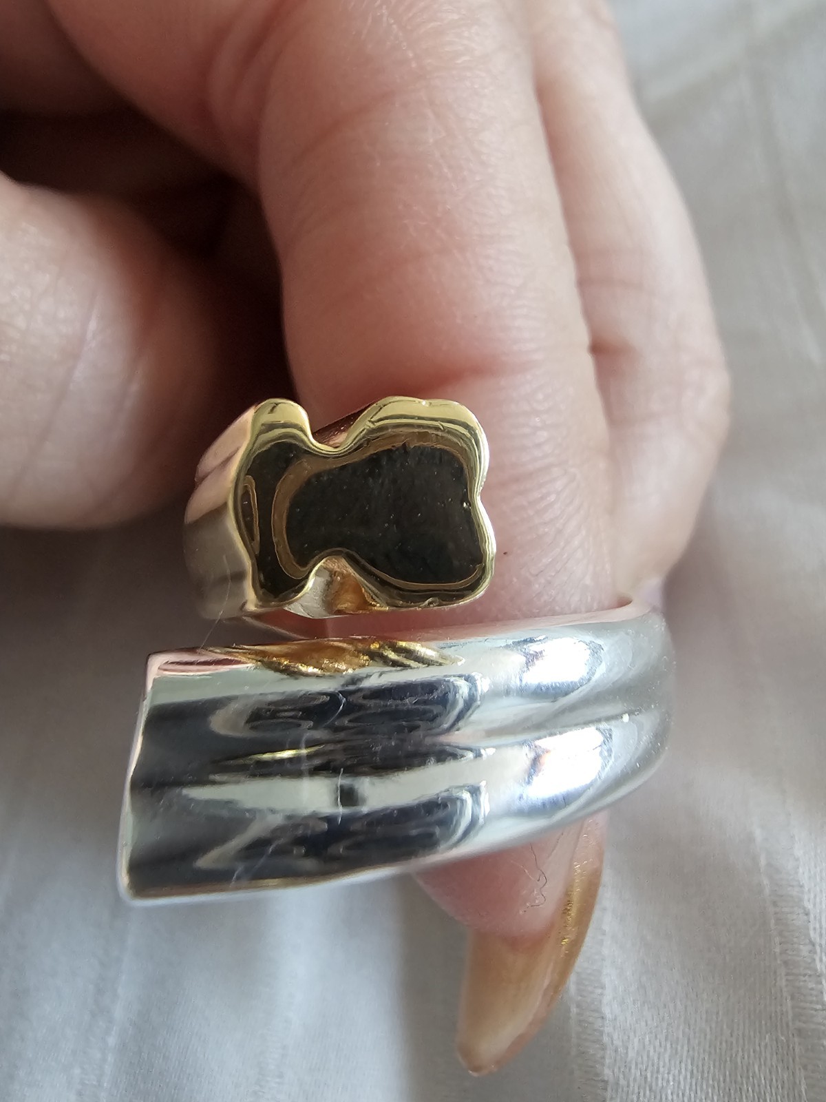 TOUS BOLD BEAR 2 TONE RING (SILVER GOLDEN PLATED) #8 LAST ONE