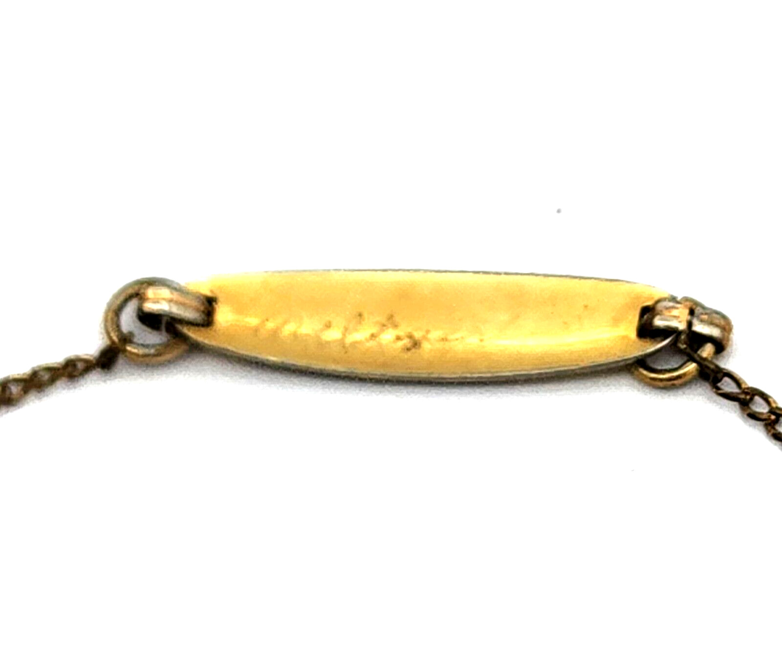 Antique Gold ID Identification Engraved BOBBIE Ankle Bracelet 10″ #B205