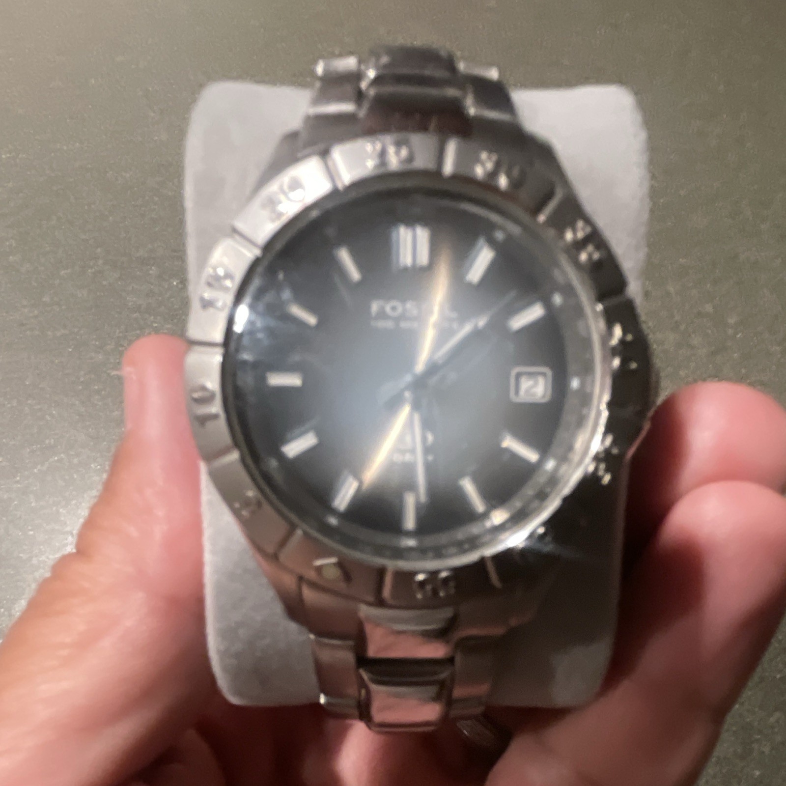 Fossil Blue Women’s 37mm Stainless Steel Quartz Watch Black Dial Date 50m
