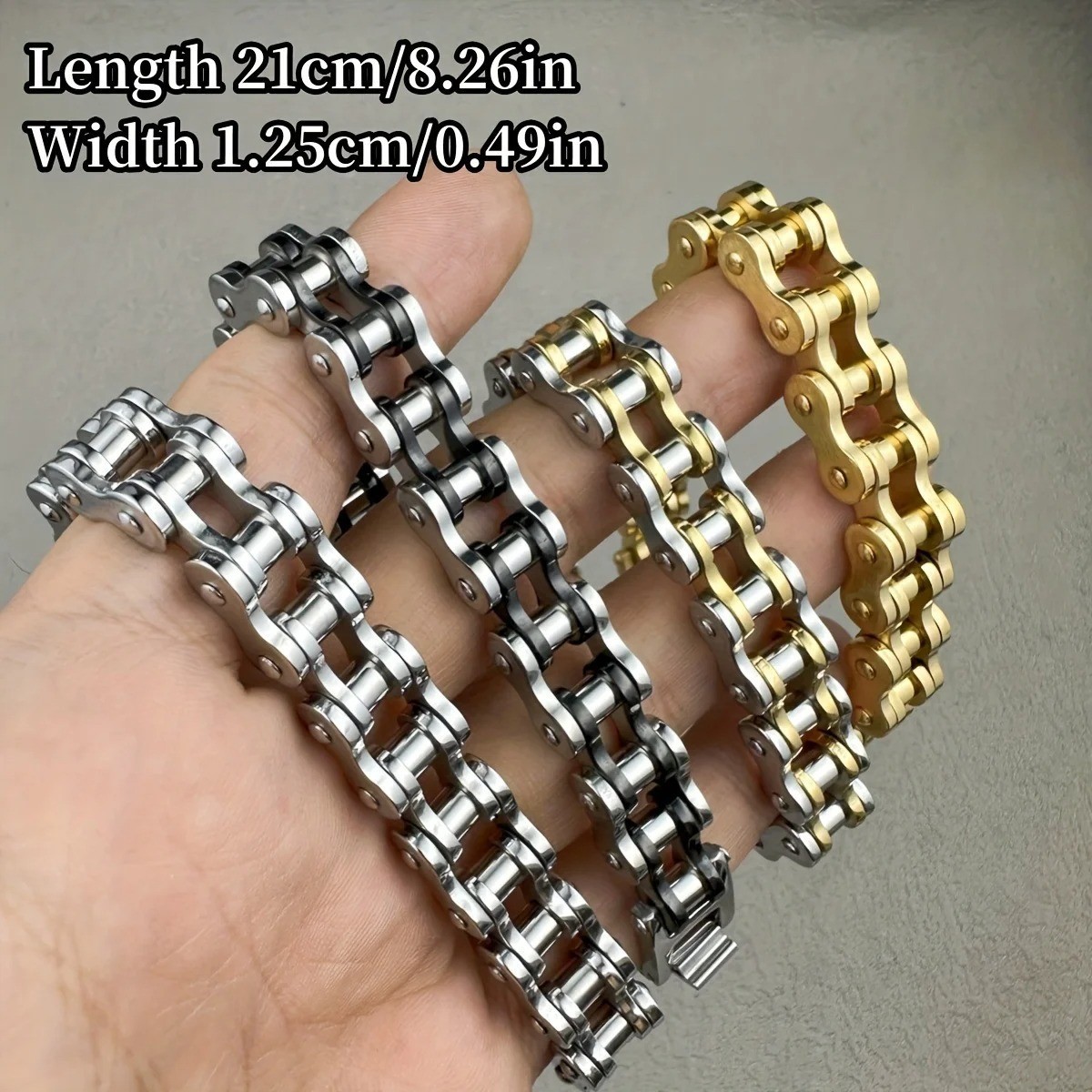 SOLID Stainless Steel Motorcycle Bike Chain Design Bracelet Men’s Jewelry Gifts