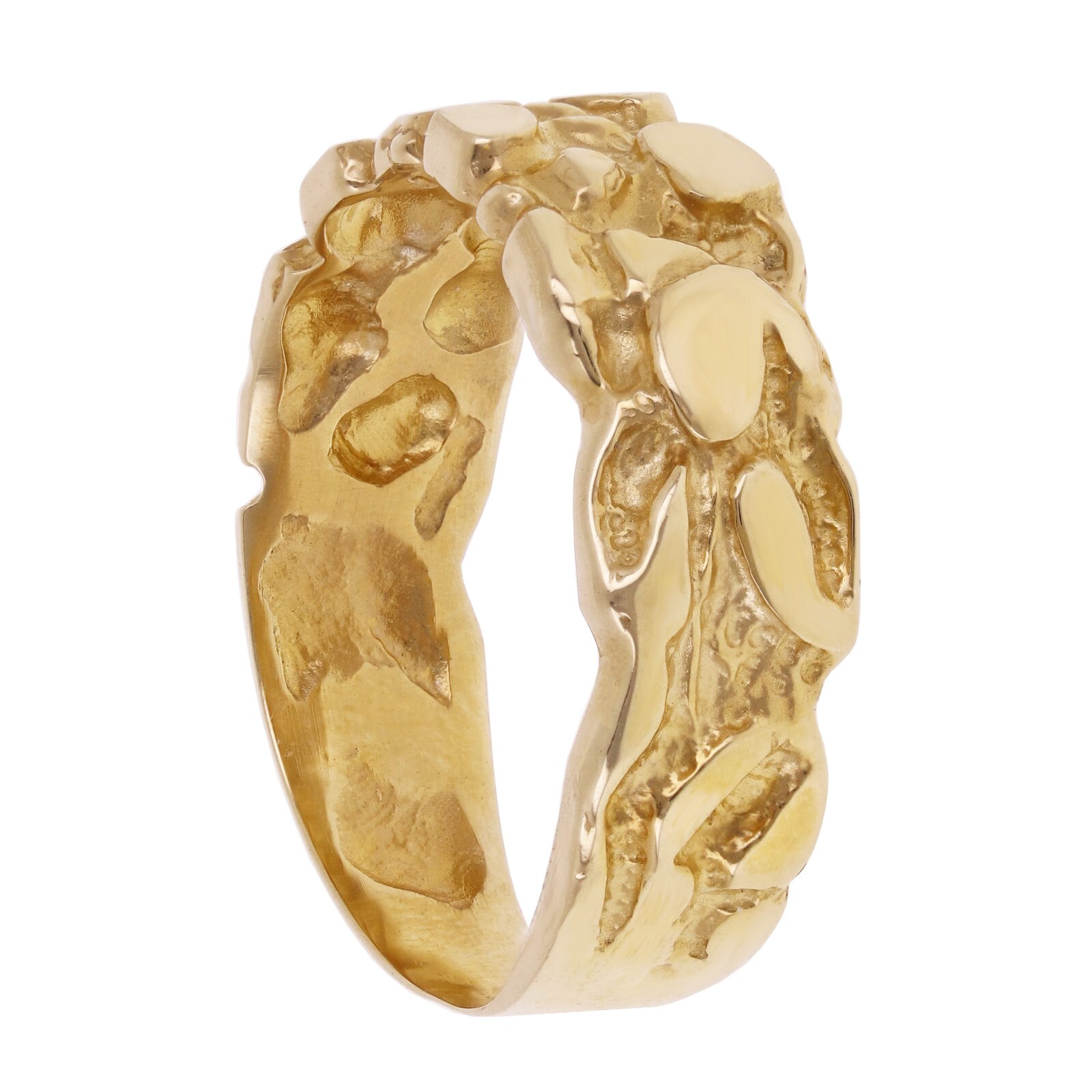 10k Yellow Gold Solid Handmade Nugget Ring Band Size 7 – 7mm 3 grams