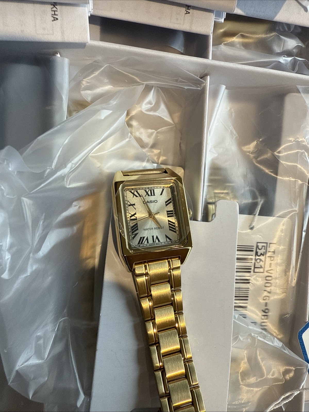 Casio LTP-V007G-9B Women’s Rectangular Gold Tone Roman Gold Dial Dress Watch