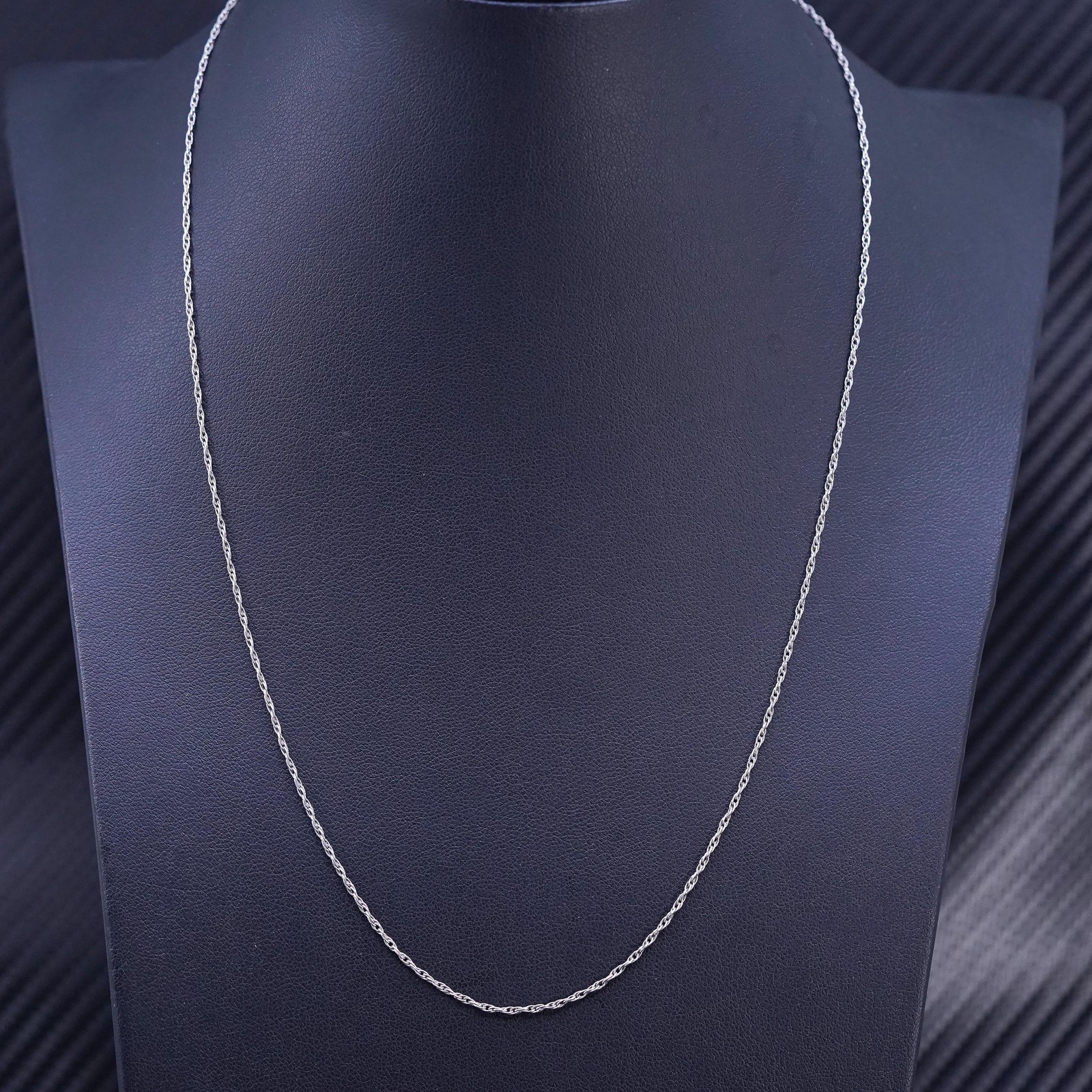 20” 1mm, vintage Italian sterling silver 925 Singapore rope chain necklace