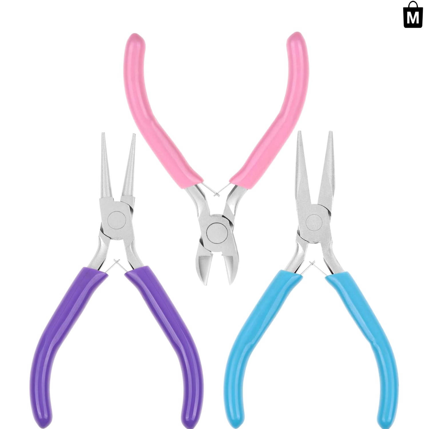 Heavy-Duty Jewelry Pliers Set with Ergonomic Rubber Handles – 3 Tools Included