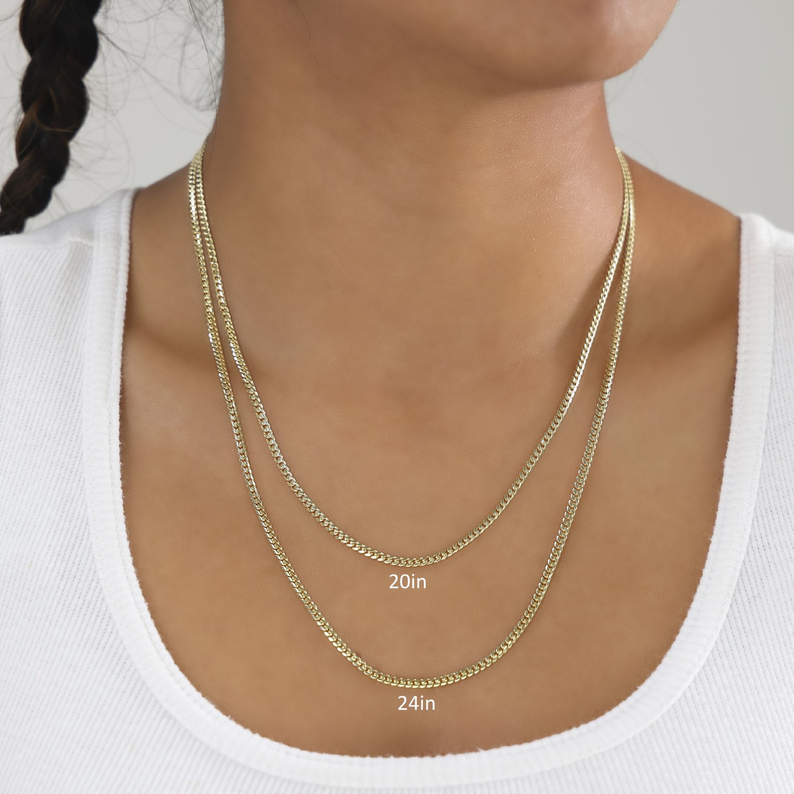 18K Yellow Gold Solid 2.7mm-7mm Miami Cuban Chain Necklace Mens Womens 16″-30″