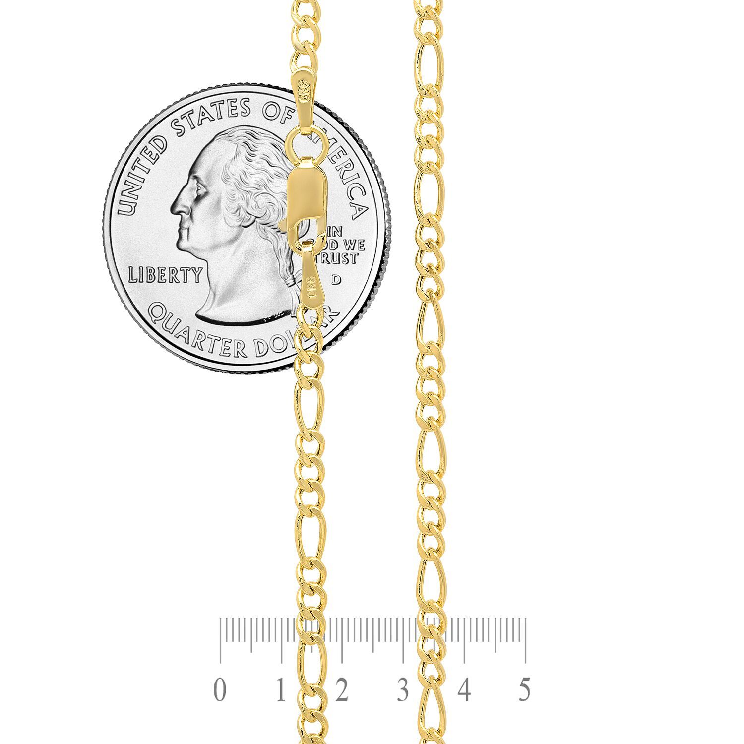 Real 14k Yellow Gold 1.8mm-6.5mm Figaro Link Chain Necklace Size 16″-30″ Hollow