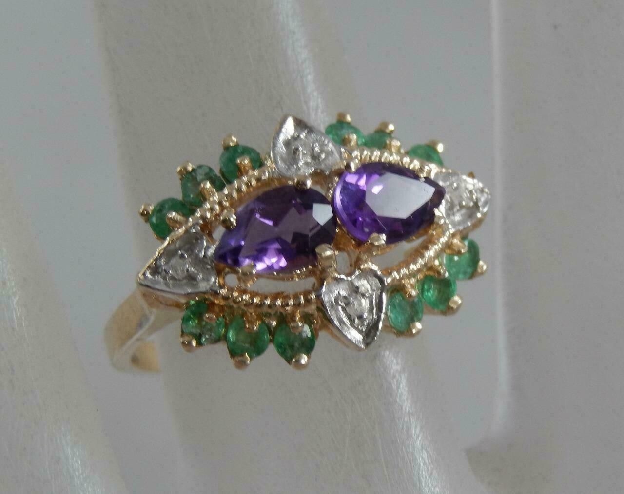 2 Ct Pear Cut Simulated Amethyst Women’s Engagement Ring 14K Yellow Gold Plated