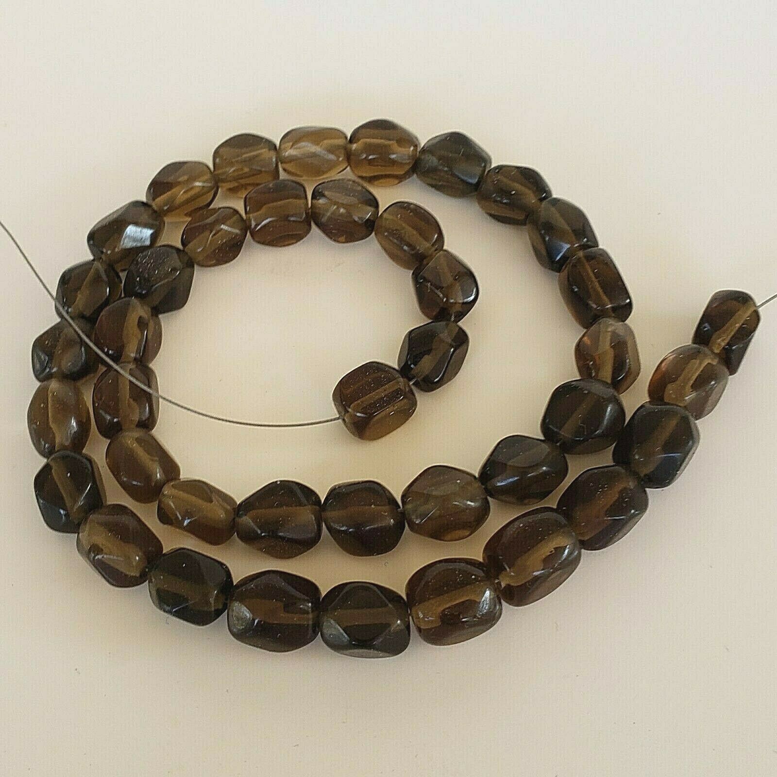 Destash Smoky Quartz Freeform Faceted Nugget Beads 8-10 mm, 16 Inches