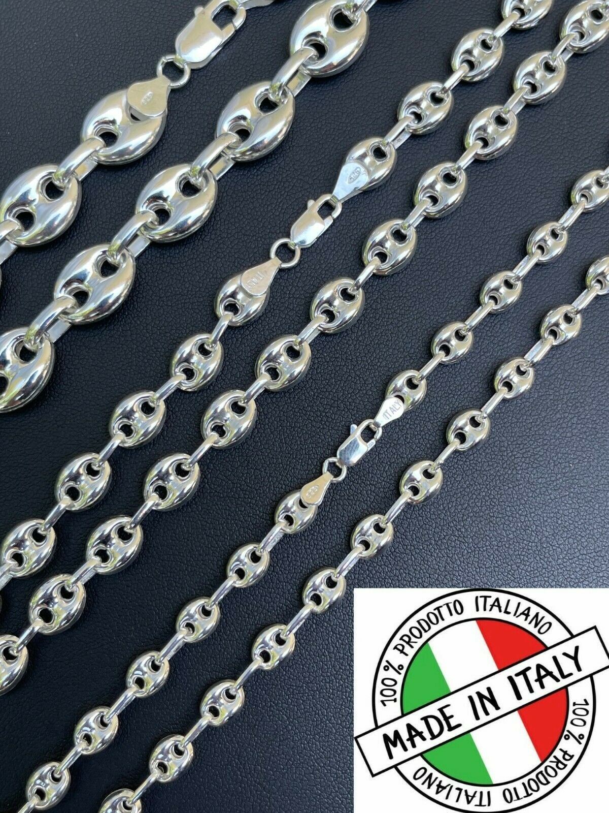 925 Sterling Silver Puffed Mariner Link Chain Necklace Or Bracelet 6-12mm 7-30″
