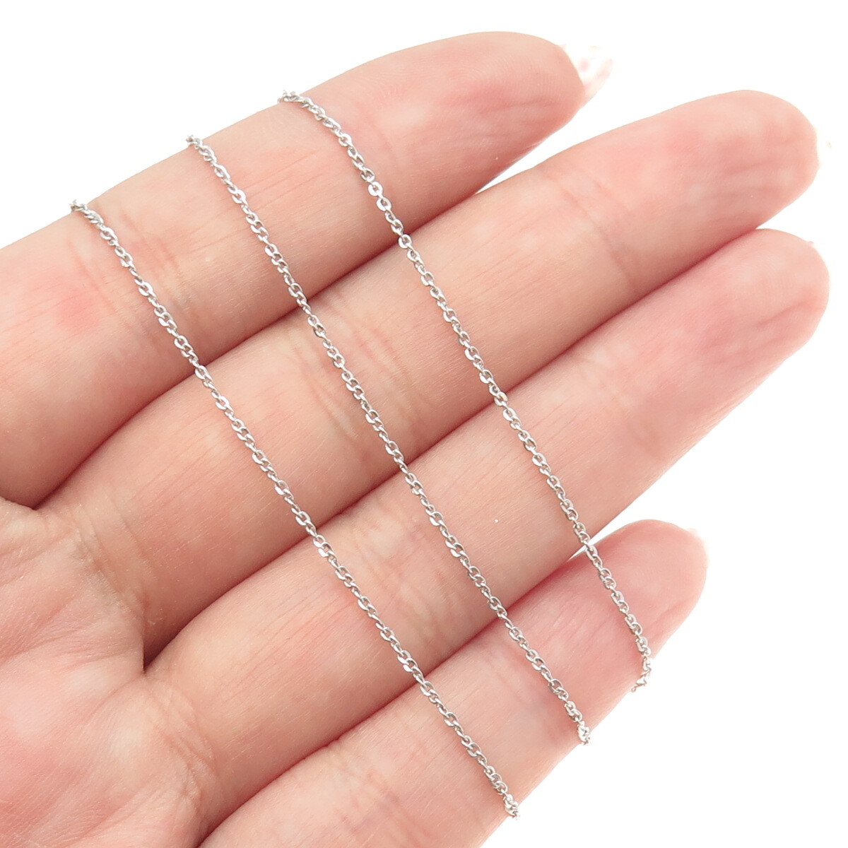 925 Sterling Silver Italy Cable Chain Necklace 18″