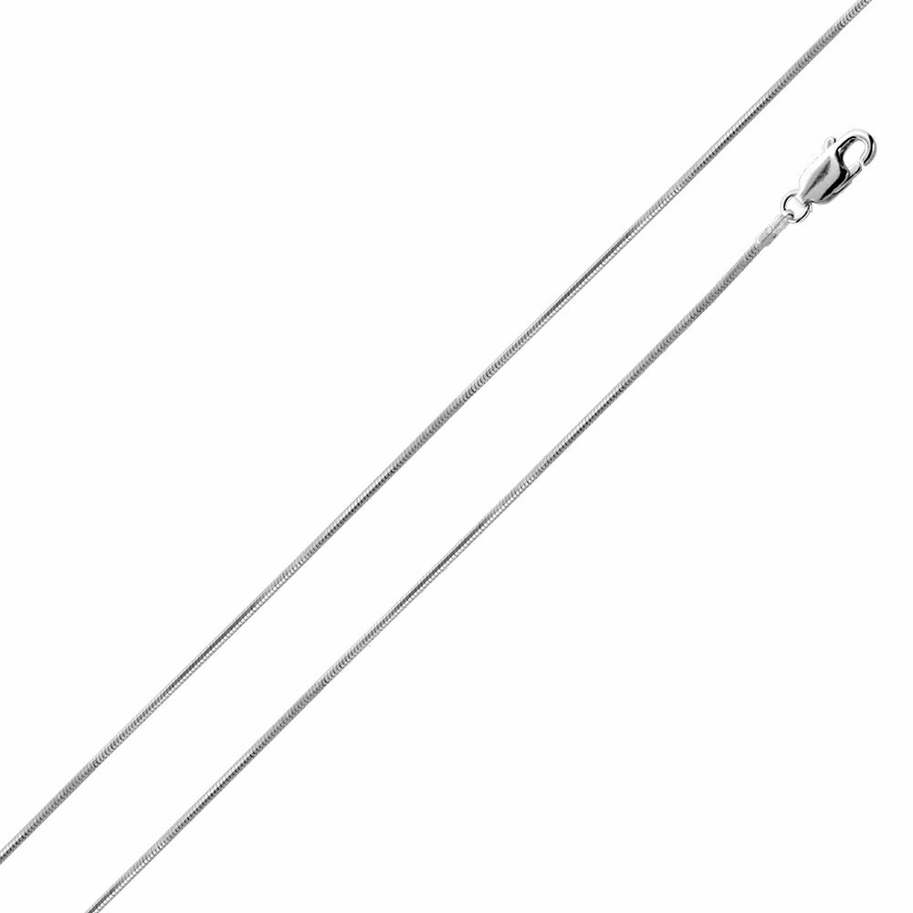 Solid Sterling Silver 925 Italian Round Snake Chains Gauge 010 – 0.8 mm 14 – 30″
