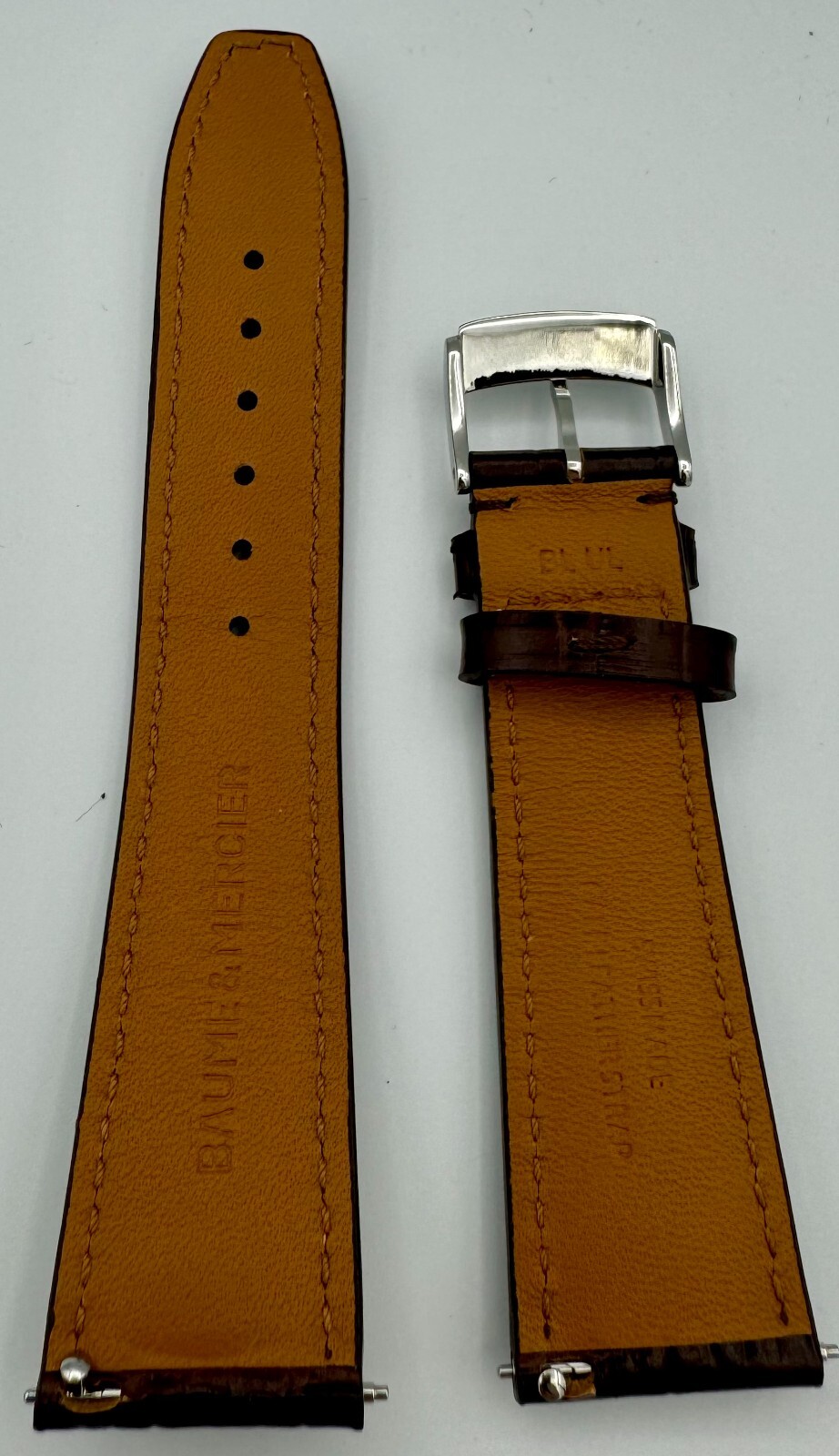 Original Baume & Mercier Brown 22mm Calf Leather Watch Band Strap Classima