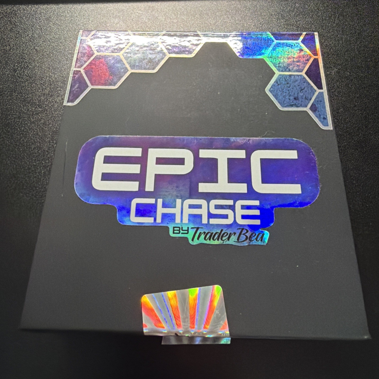 Trader Bea Epic Chase coin Box Paperboard Lined Foam Insert Black empty
