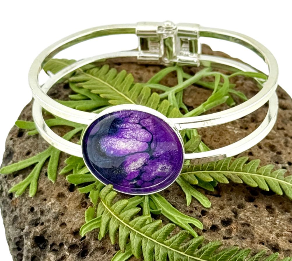 Silver Bracelet Handmade “Twilight Purple” Spring Style