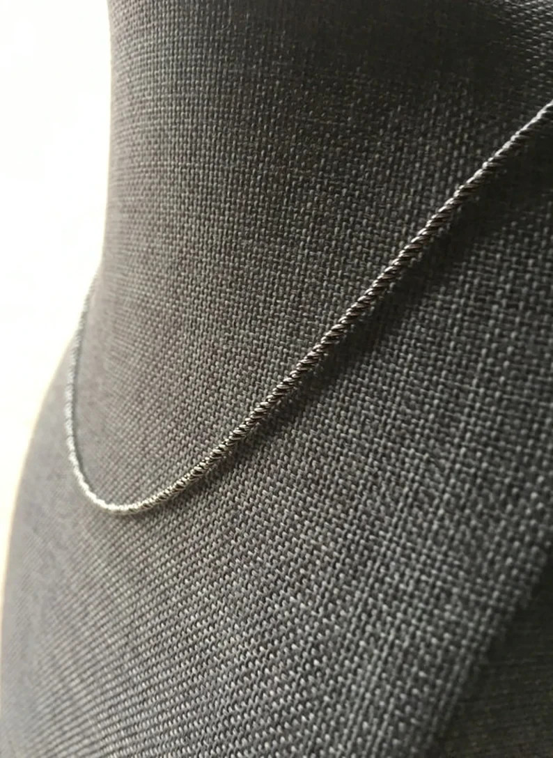 1.5mm Oxidized 925 Sterling Silver Bali Rope S-Link Chain Necklace 16-36 inch