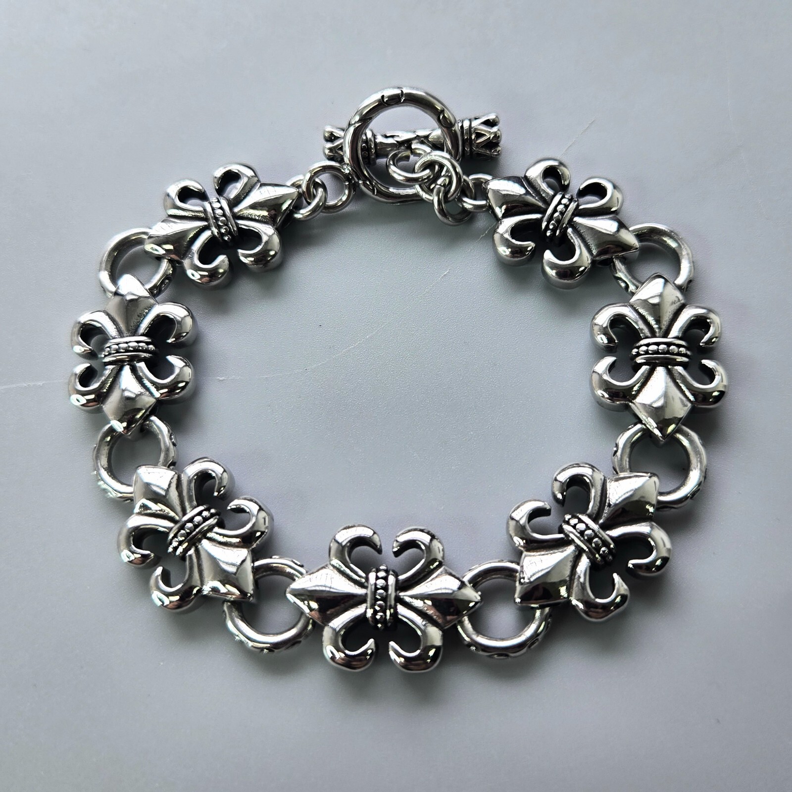 24/8.5″ 316 Steel Antiqued & Textured Chain Sword Bracelet/Necklace