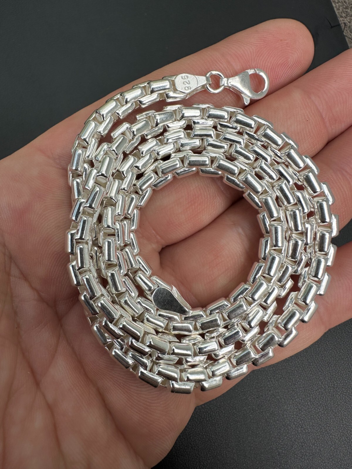 925 Sterling Silver 6mm Men’s Rounded Rolo Hermes Link Chain Necklace Bracelet