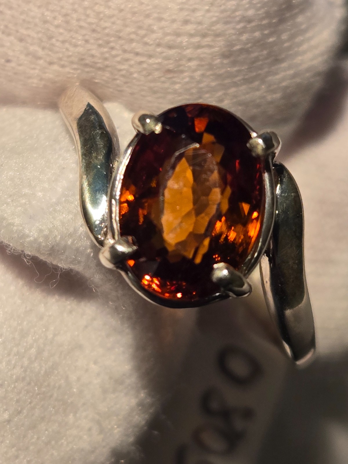FINE IMPERIAL ZIRCON STERLING SILVER RING! 2.86CT, RICH COLOR, DEPTH, LUSTER!!
