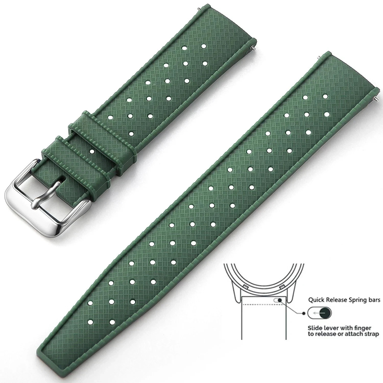 Tropical Silicone Watch Strap Band Quick Release Watch Band 18mm 20mm 22mm Smart