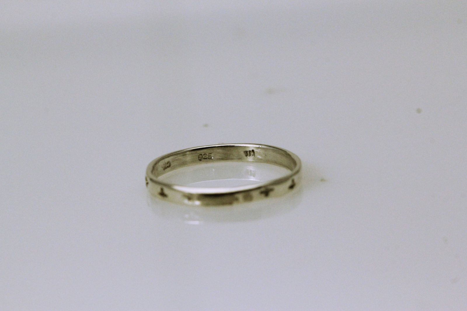925 Sterling Silver Size 4.25 Small Cross or Plus Sign Band Ring 0.7 G (RIN8673)