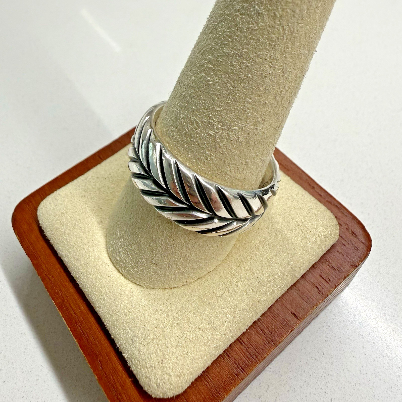 DAVID YURMAN Sterling Silver Chevron Band Ring