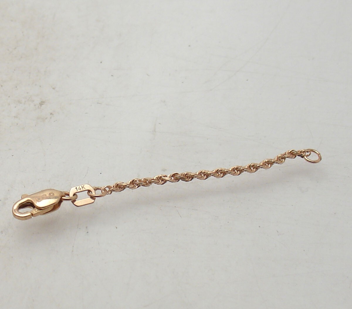 1.5mm Diamond Cut Rope Chain Necklace Extender Pendant Real 14K Rose Gold