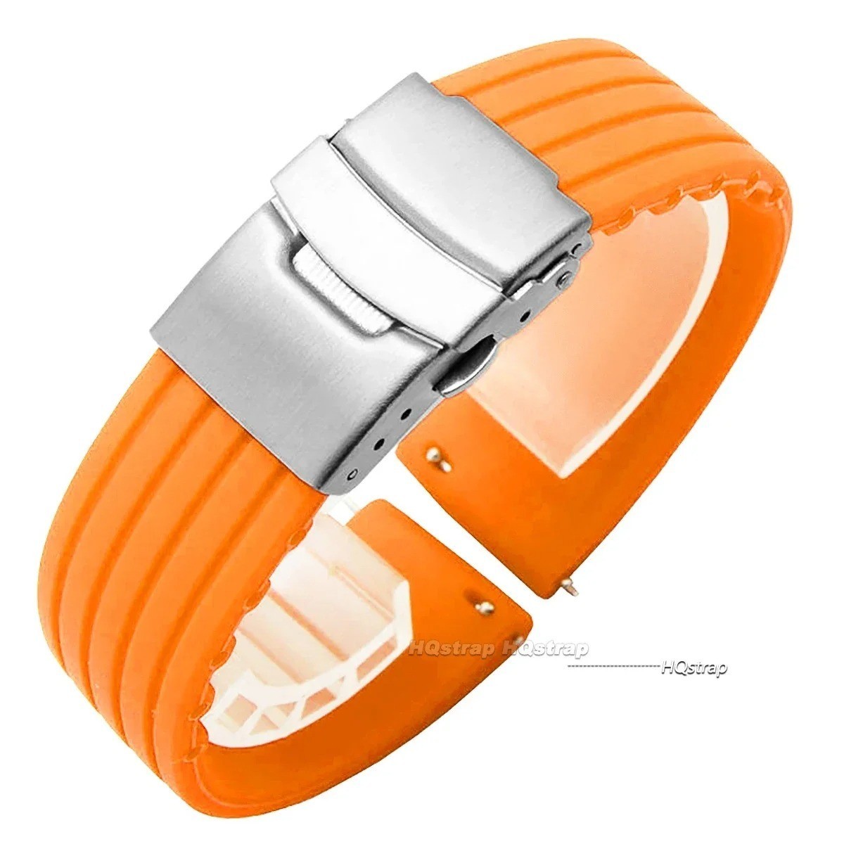 Silicone Rubber Watch Strap Band Waterproof Deployment Clasp 18mm 20mm 22mm 24mm