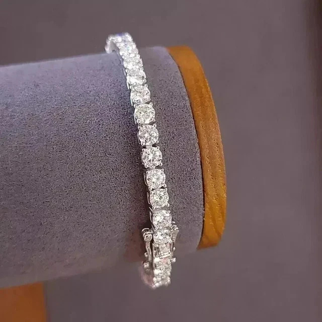 9Ct Round Cut Lab Created Diamond Women Tennis Bracelet 14k White Gold Plated 7″