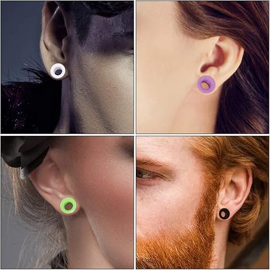 6-78PCS Soft Silicone Ear Gauges Tunnels Plugs Stretcher Body Piercing 2G-3/4″